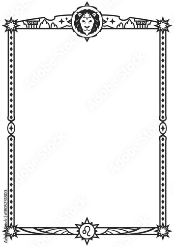 獅子座イラスト枠（黒）