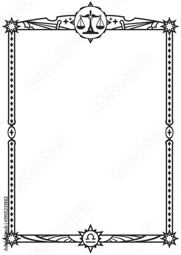 天秤座イラスト枠（黒）