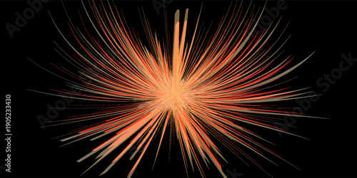 Banner red firework night time celebrate national holiday. Countdown new year 2025 festival with copy space. Banner Red Firework celebrate anniversary happy new year 2026 4th of july holiday festival