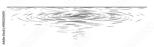 Graphic representation of water ripples expanding concentrically on a liquid surface, conveying concepts of impact and motion, ideal for environmental campaigns or science educational