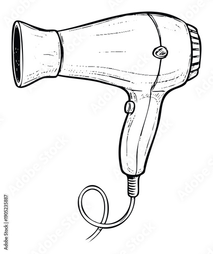 Versatile hairdryer for everyday personal grooming and professional salon use, ideal for advertising beauty tools or home appliance manuals.