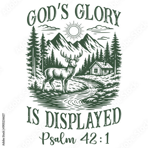 God’s Glory Is Displayed Shirt Design, Christian Bible Verse T-Shirt, Trendy Faith Quote Typography, Religious Shirt ClipArt