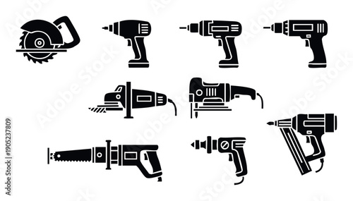 A comprehensive collection of essential power tools for construction and renovation projects including drills saws and grinders perfect for professional builders and DIY enthusiasts