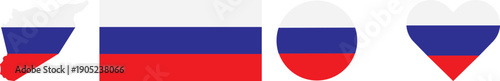 Map of Russia with the National Flag. Russian flag, map of Russia, the shape of Russia's territory with