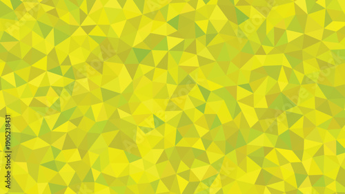 A bright and lively background showcases a detailed geometric arrangement of various yellow and green triangular shapes