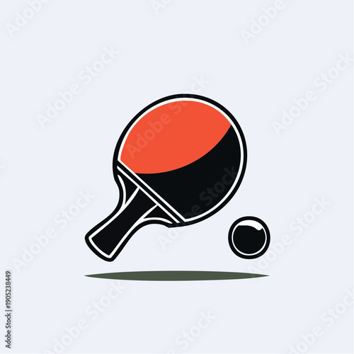 Vibrant Table Tennis Illustration: A Dynamic Depiction of Indoor Sports and Recreation