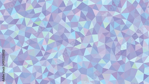 A cool and calming background displays an elaborate polygonal pattern made from numerous light blue and lavender triangles