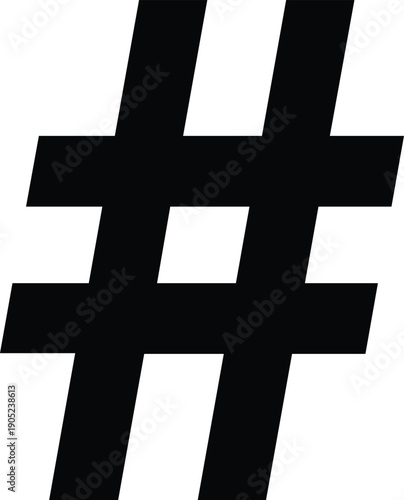 Modern hashtag symbol line icon for social media tagging and trending digital marketing metadata concept