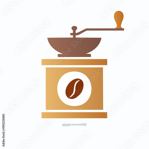 Stylized Coffee Grinder Illustration for Cafe and Coffee Shop Branding Design
