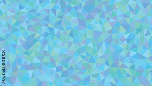 A refreshing geometric arrangement of light blue and green triangles forming a cool low poly surface