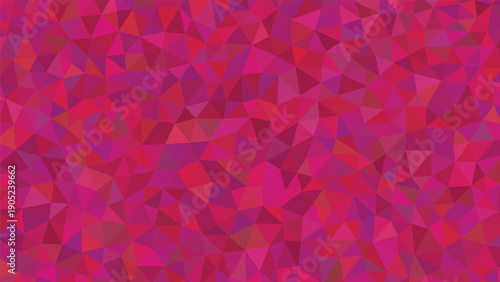 Vibrant magenta and purple geometric triangle pattern creates a dynamic low poly surface texture