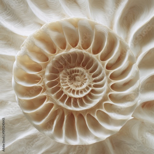 White Nautilus Spiral Macro

