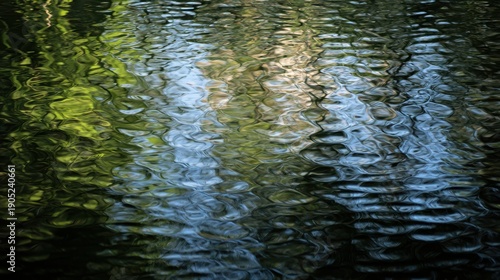 Green Water Ripple Reflection
