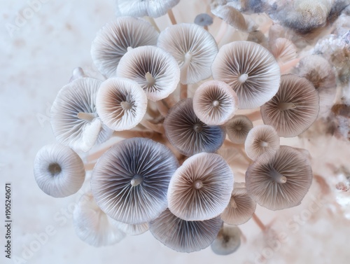 Pastel Mushroom Gills Macro

