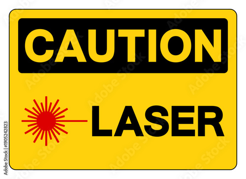 Caution Laser Symbol Sign,Vector Illustration, Isolate On White Background Label. EPS10