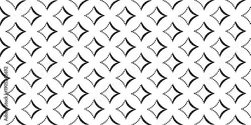 Seamless geometric pattern with repeating curved diamond shapes. Abstract ornamental background with symmetrical line design for wallpaper, fabric, and surface decoration. Modern minimal texture .