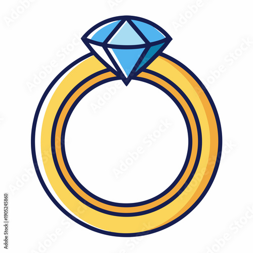 A shimmering gold ring featuring a dazzling blue diamond, perfect for engagements and special occasions
