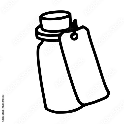 minimalist corked bottle with label for handmade products