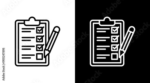 Evaluation Black White Icon Set Design 