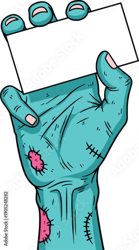 A diverse collection of scary green decaying zombie hands rising from graveyard soil with bloody wounds and black silhouettes for spooky Halloween horror graphic designs.