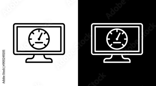 Speed Test Black White Icon Set Design 