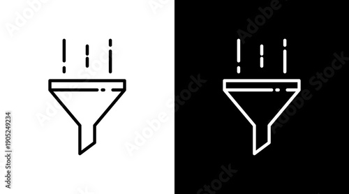 Filter Black White Icon Set Design 
