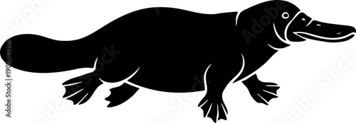 Stylized Platypus Silhouette Vector Illustration Graphic