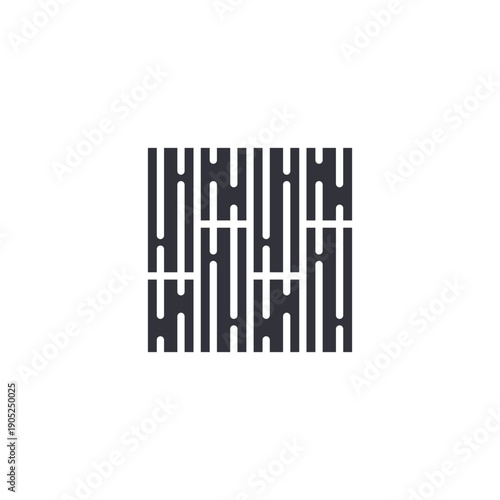 Vertical wooden slat wall panel icon illustrating decorative wall treatment and modern interior texture design.