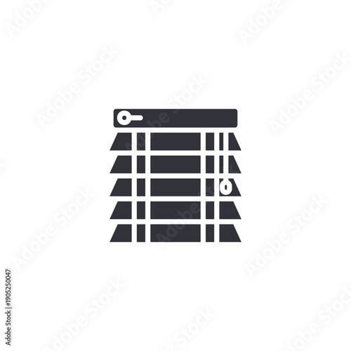 Window with blinds icon symbolizing natural light control, privacy management, and interior window treatment design.