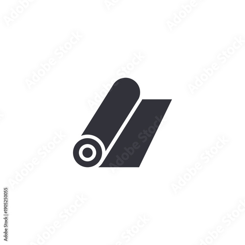 Rolled carpet or flooring material icon representing home renovation, surface installation, and interior finishing work.