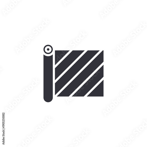 Rolled wallpaper icon illustrating wall covering installation, decorative surface design, and home renovation concept.