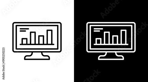 Statistic Black White Icon Set Design 