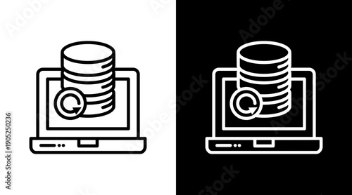 Data Recovery Black White Icon Set Design 