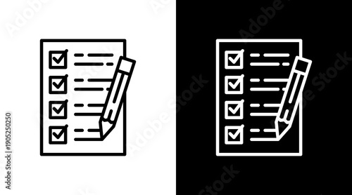 Evaluation Black White Icon Set Design 