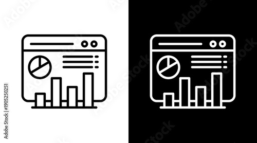 Dashboard Black White Icon Set Design 