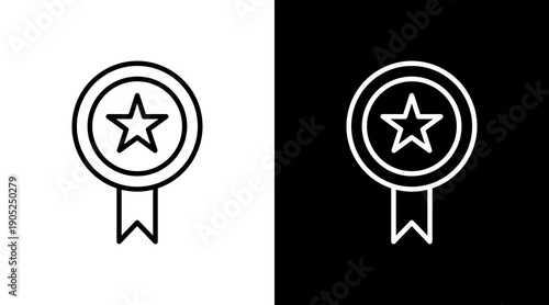 Award Black White Icon Set Design 