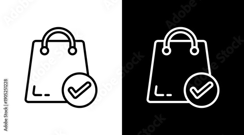 Checkout Black White Icon Set Design 