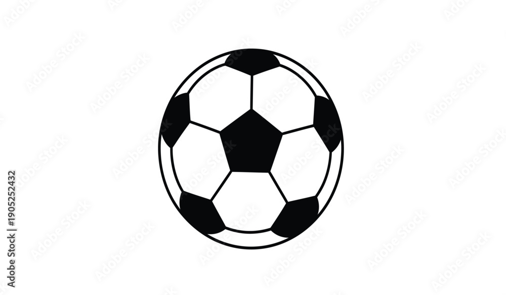 Fototapeta premium A black and white illustration of a soccer ball on a plain