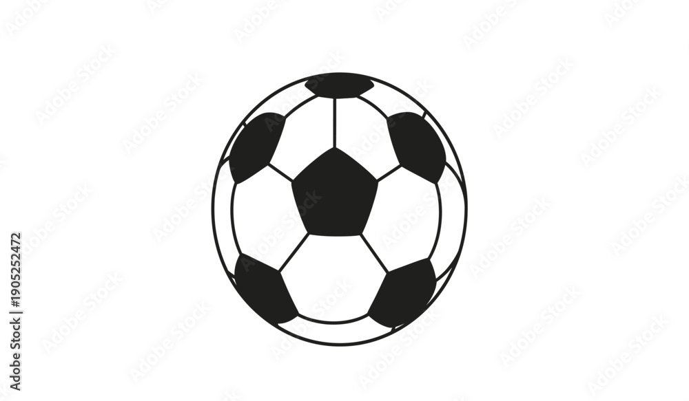 Fototapeta premium A black and white illustration of a soccer ball on a plain