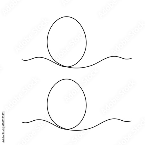 Egg continuous one-line drawing minimalist style isolate outline vector illustration
