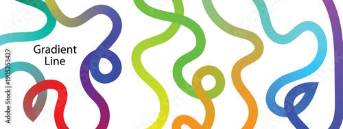 Multi colored squiggles with circles seamless pattern. 