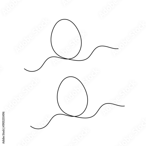 Egg continuous one-line drawing minimalist style isolate outline vector illustration
