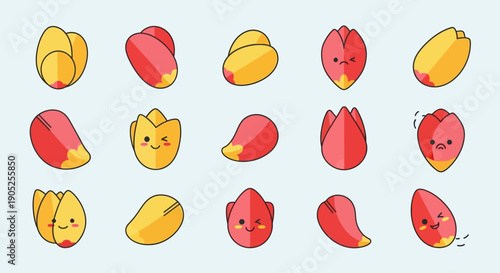 Cute cartoon daisies singing with musical notes illustration.