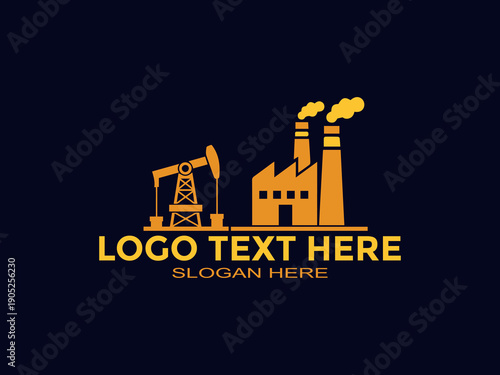 Industrial Factory Vector Logo for Manufacturing Business