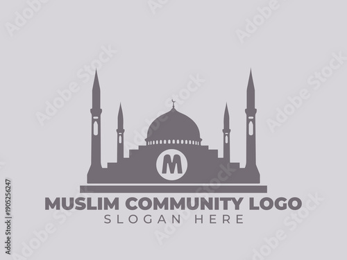 Muslim Community Vector Logo with Mosque