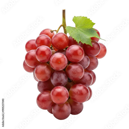 A bunch of red grapes isolated on transparent background