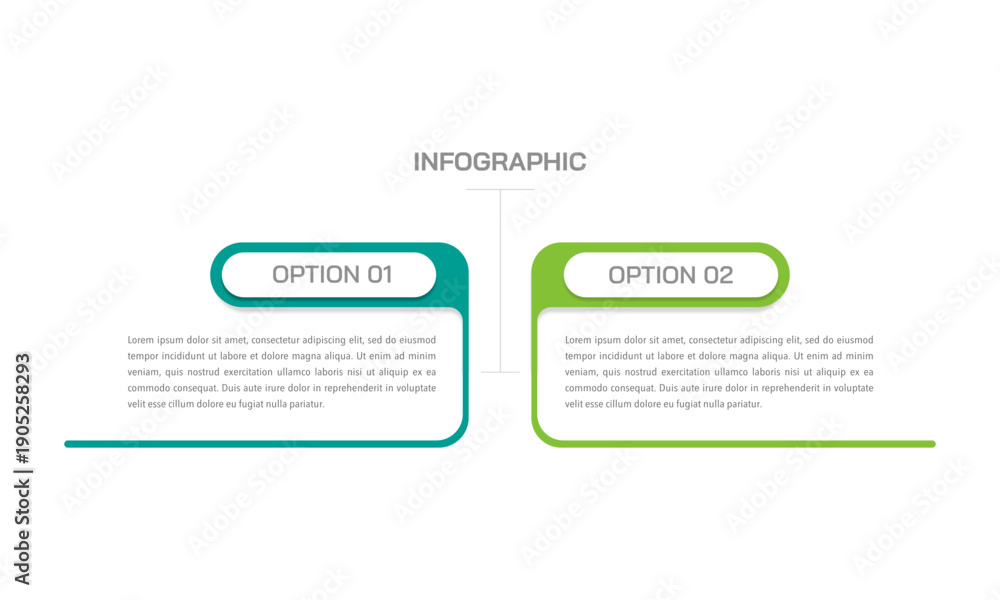 Fototapeta premium 2 Options infographic template for business presentation. Strategy, plan and data visualization. Vector illustration.