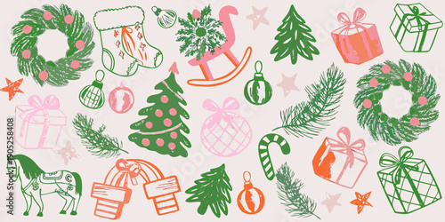 Festive holiday illustrations a playful collection of christmas themed doodles