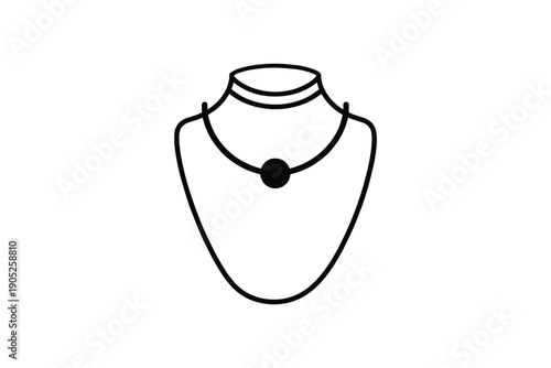 Elegant necklace with single pendant on display bust, jewelry accessory for women, fashion.
