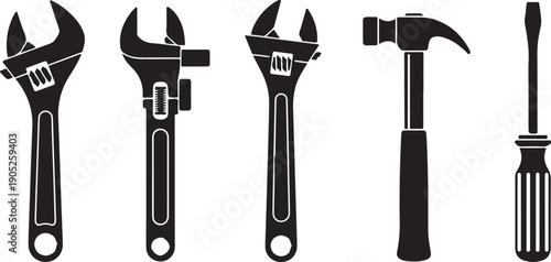 Collection of basic hand tools for home repair and maintenance